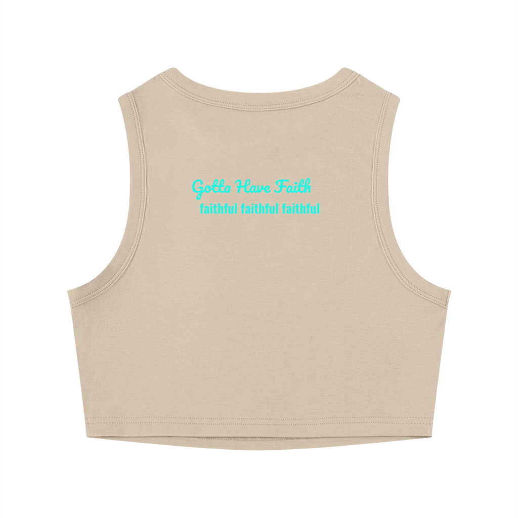 Women's Tight Crewneck Crop Tank Top Faithful, Faithful, Faithful
