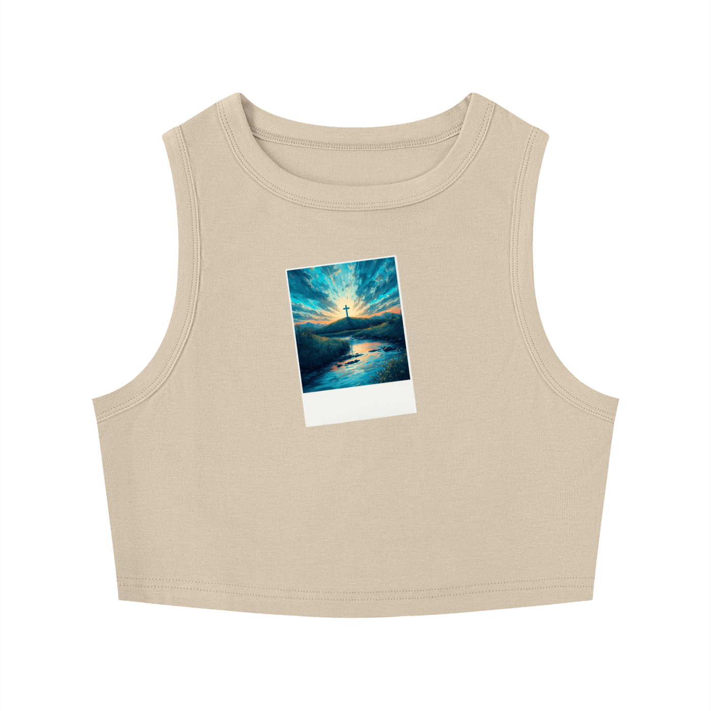 Women's Tight Crewneck Crop Tank Top Faithful, Faithful, Faithful